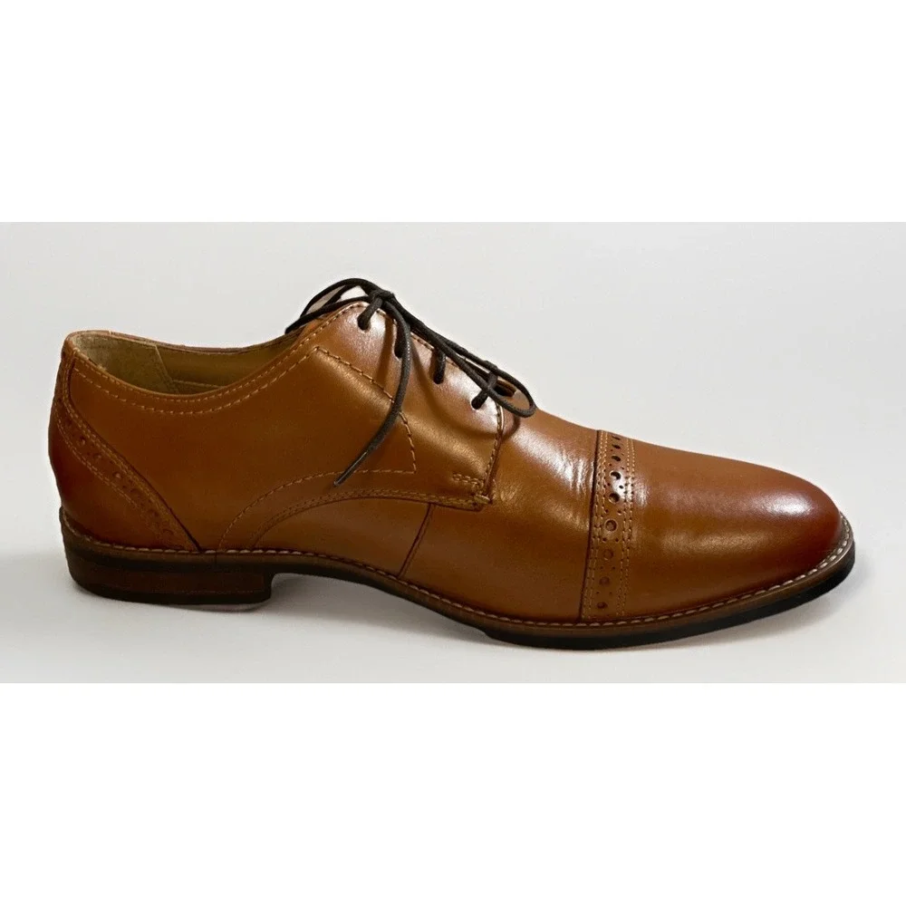 Nunn Bush Norcross Cap Toe Oxford Cognac Men's Size 12 M‎ No Insoles Lace Up EUC